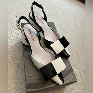 NWOT Jeffrey Campbell B&W sling backs